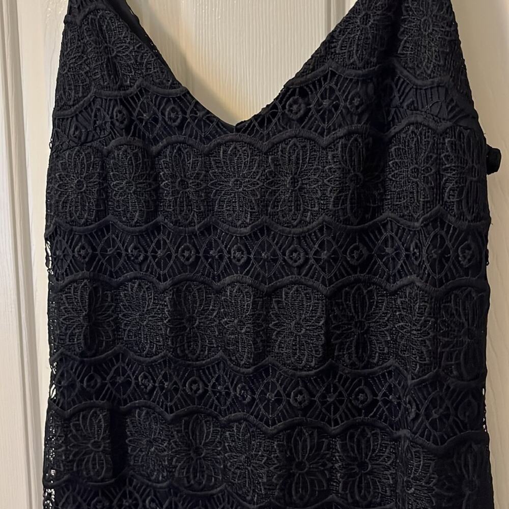 BETSEY Johnson EUC Navy Blue and Lace spaghetti straps dress size 6 - Picture 2 of 7